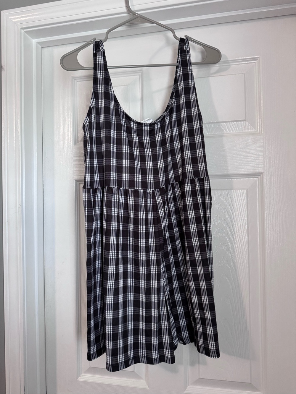 Black and White Plaid (Palaka) Tank  Jumper